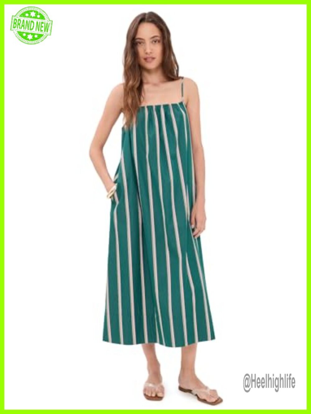 Madewell Gathered A-Line Midi Dress Square Neck Poplin Casual